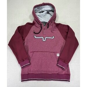 KIMES RANCH Men's Medium‎ 1/4 Button Hoodie Pullover Western Wear Outdoor